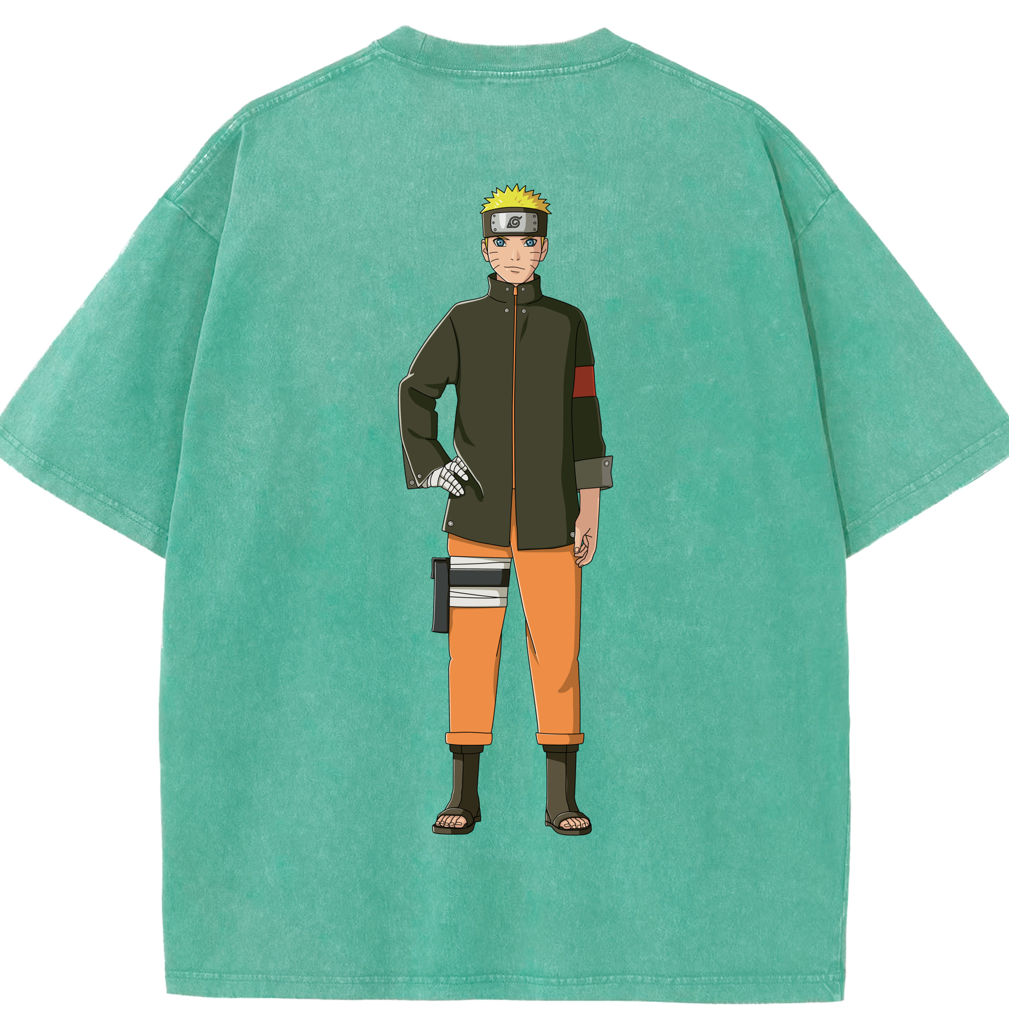 （画像用） NARUTO -ナルト- うずまき ナルト Uzumaki Naruto 綿100% ヴィンテージ風 半袖Tシャツ（背面プリント）